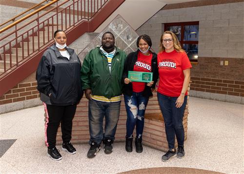 Photo of Strong Vincent's March Stairclimber, Ceonna Jordan, and family.